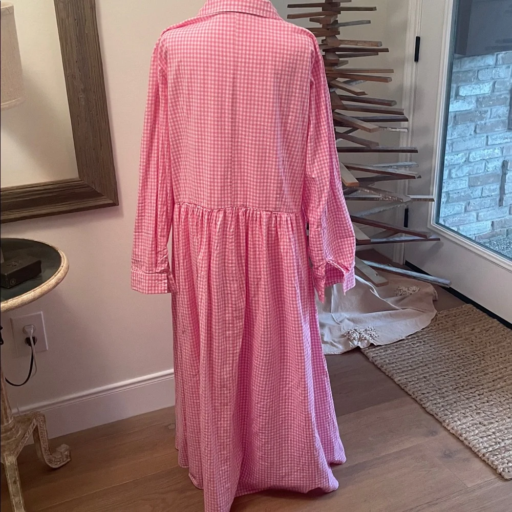 Pink Gingham Button-Front Maxi Dress - Picture 5 of 7